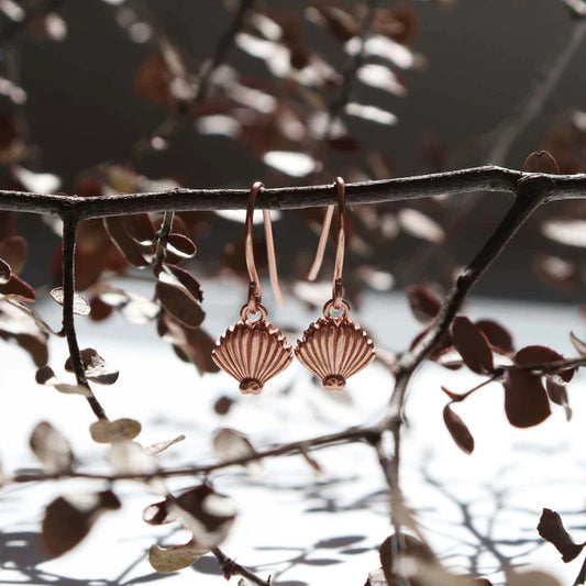 Piwakawaka Fantail Pendant Earrings | Rose Gold