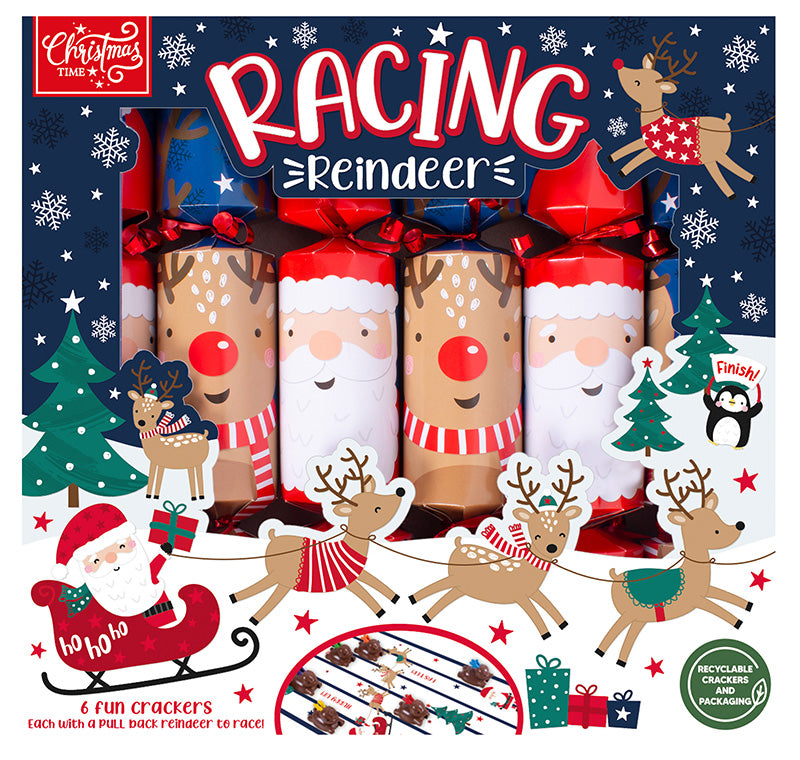 Racing Reindeers Christmas Crackers