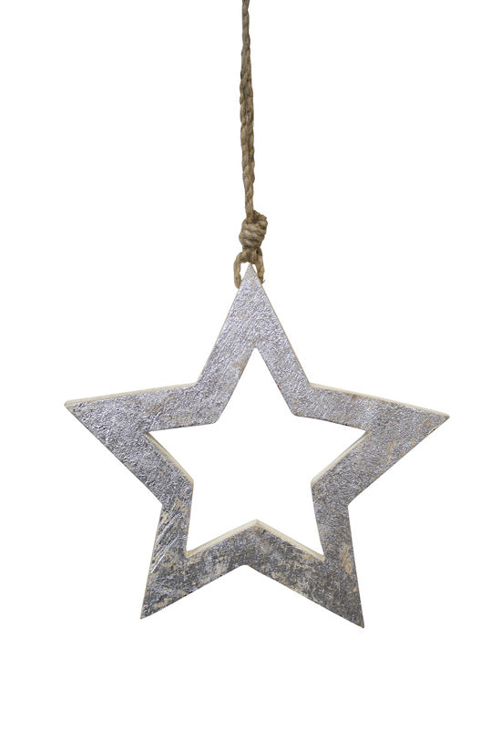 Silver Foil Star Outline Ornament