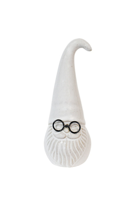 Small Ceramic Santa w/Metal Glasses