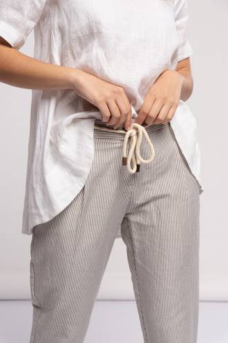 Emmy Striped Trousers | Beige