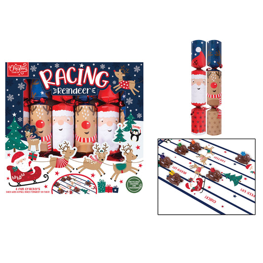 Racing Reindeers Christmas Crackers