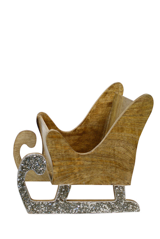Wood Sleigh w/Beaded Runners LGE