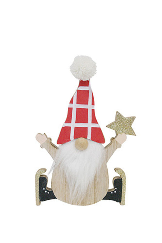 Wooden Santa w/Star