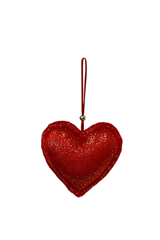 Red Velvet Hang Heart w/Gold Fleck