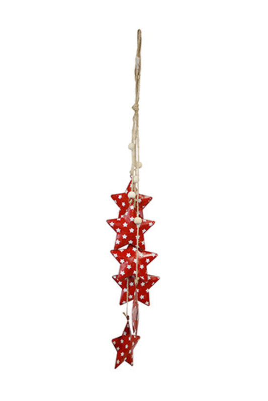 Red Metal Stars Hanging