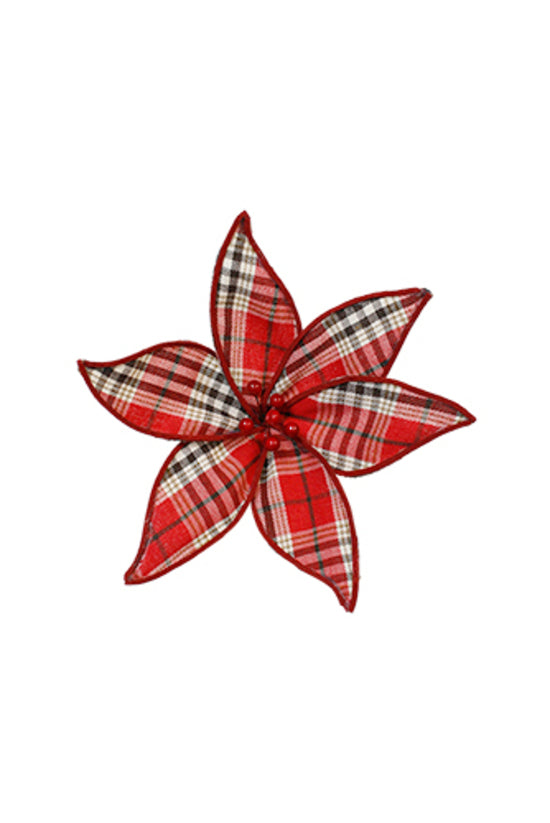 Plaid Poinsettia Clip