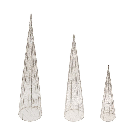 Vienna Wire Cone Set of 3 Silver