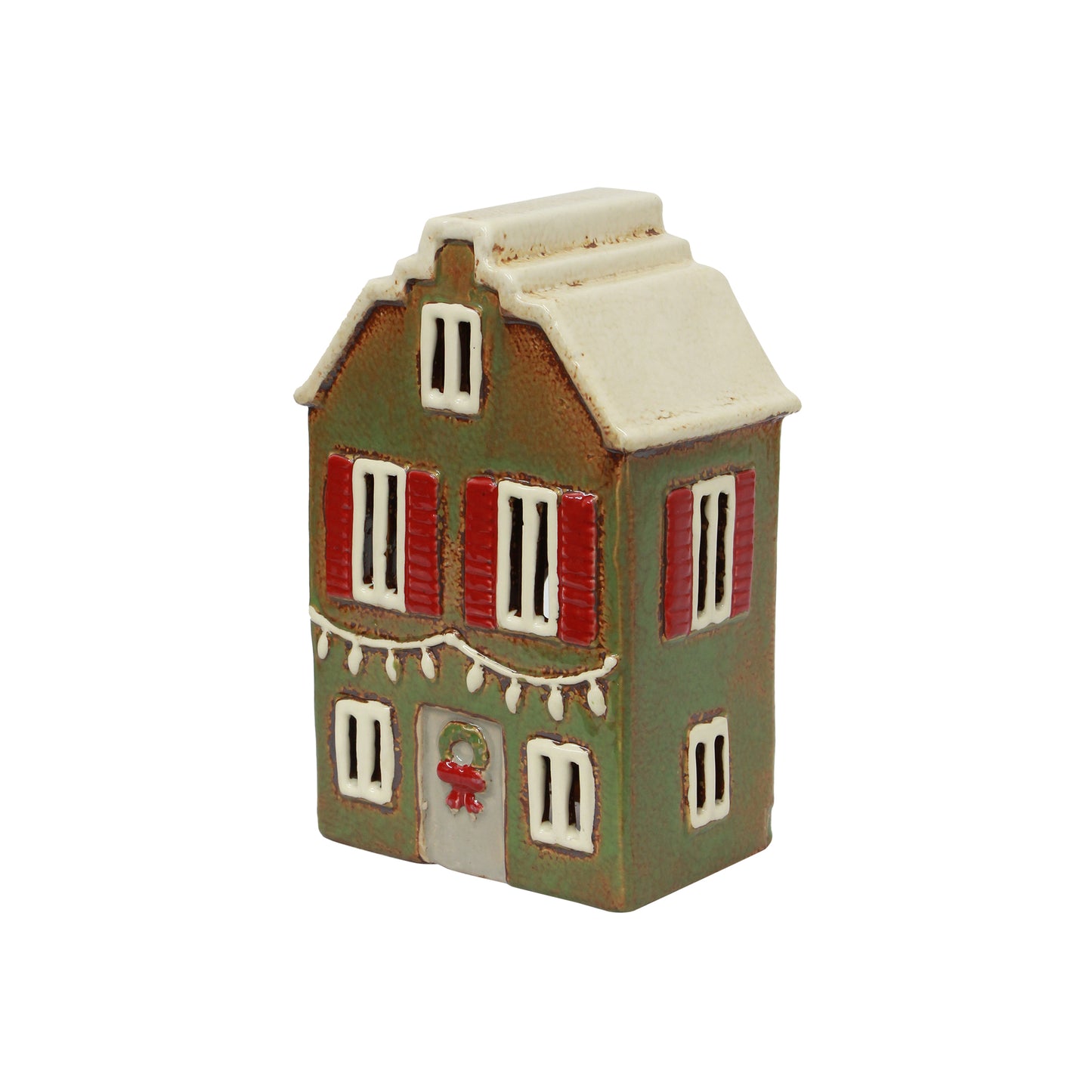 Alsace Tea Light Green House with Shutters