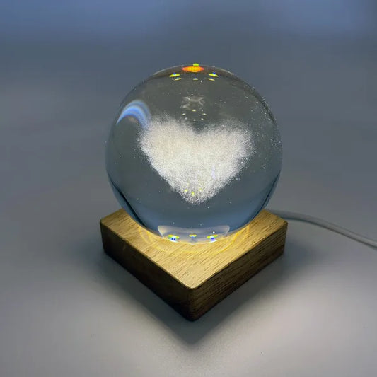 Cloud Heart Crystal Ball with Light