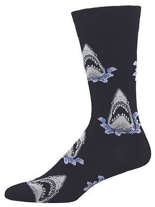 Socksmith Men | Shark Attack Black