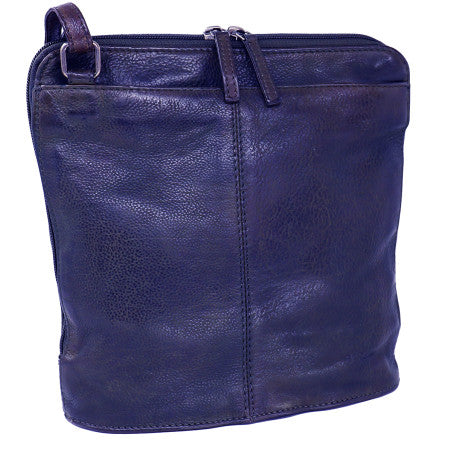 Baron Medium Leather Handbag Navy