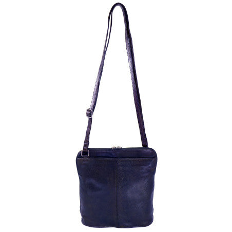 Baron Medium Leather Handbag Navy