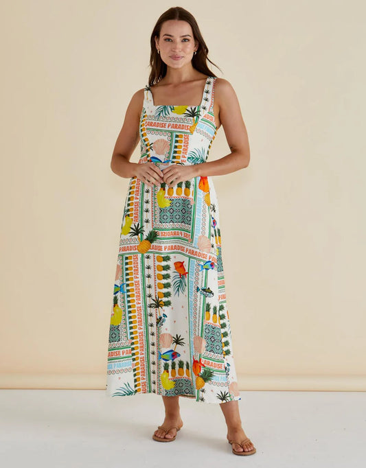 Betty Basics Tegan Paradise Print Midi Dress