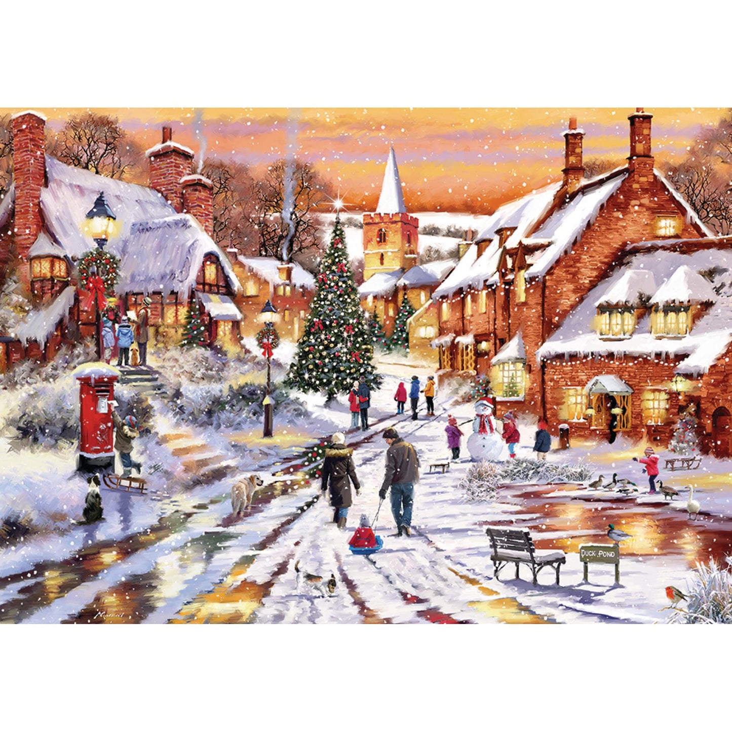 1000 Piece Jigsaw Puzzle - Christmas Village Lights