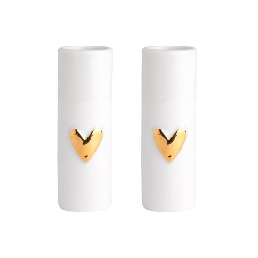 Räder - Gold Heart Set of 2 - Porcelain Mini Vases