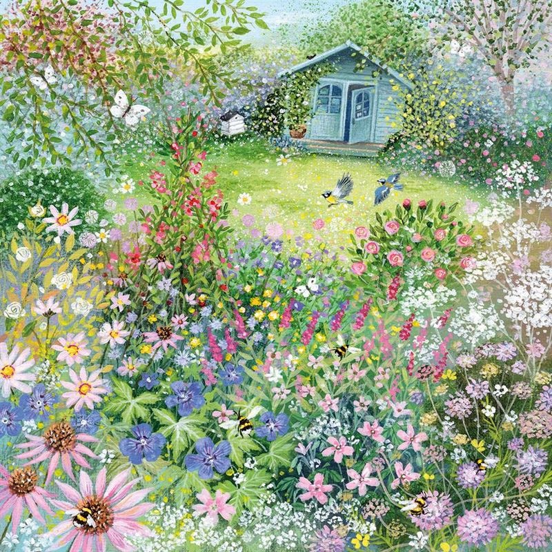 Museums & Galleries - Garden With bees & Butterflies - Card