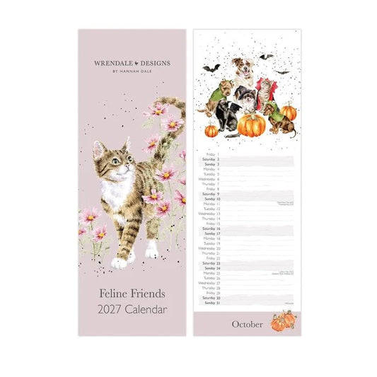 Wrendale Feline Friends Slim 2027 Calendar