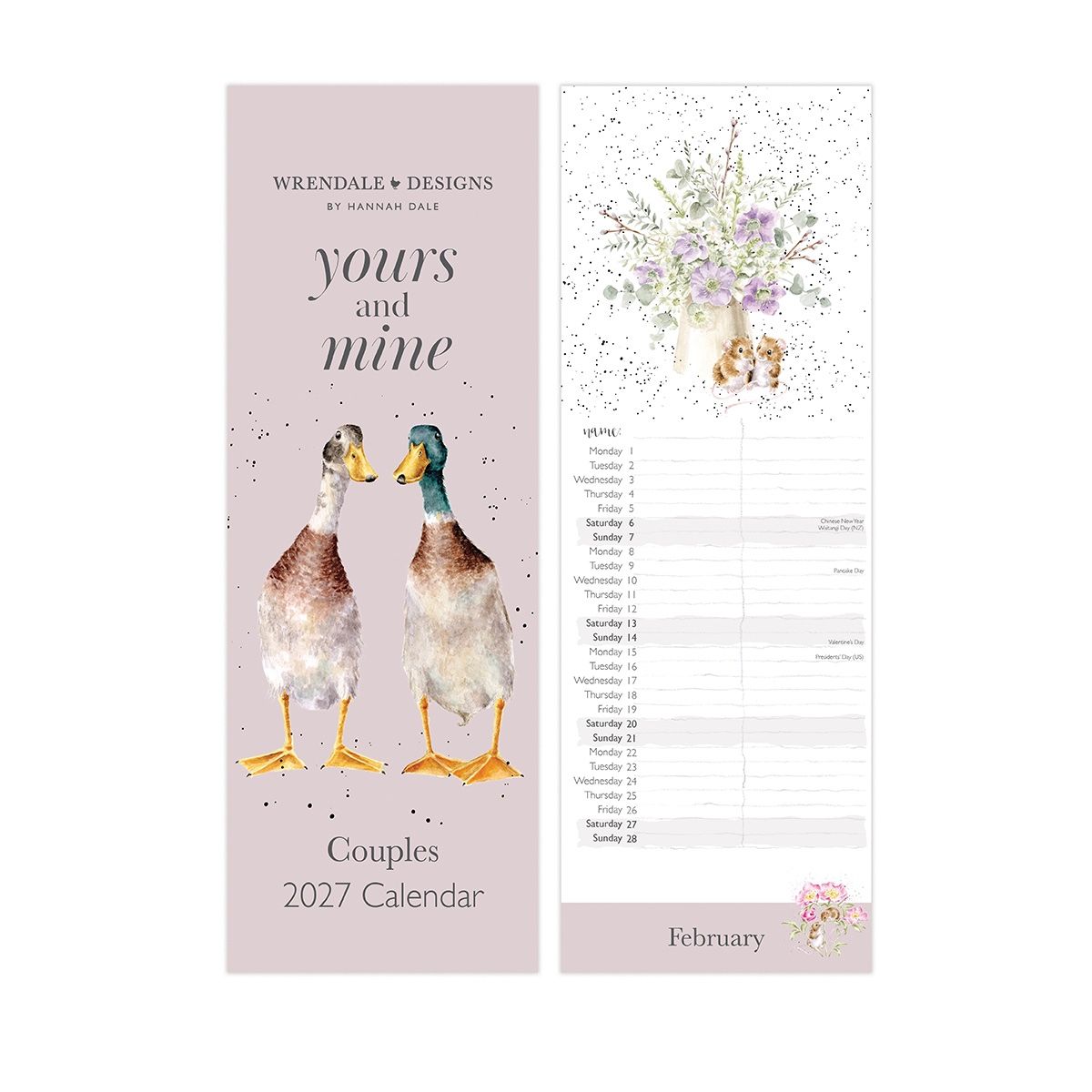 'Yours and Mine' Couples Slim Calendar 2027