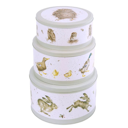 Country Animal Green Cake Tin Nest Set