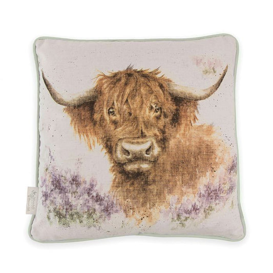 Wrendale Cushion | 'Highland Heathers' Cow