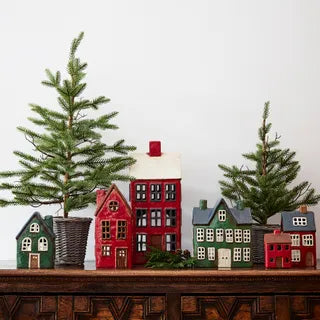 Alsace Tea Light House with Shutters Blue
