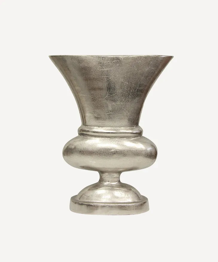 Flat Urn Base Brushed Silver Large