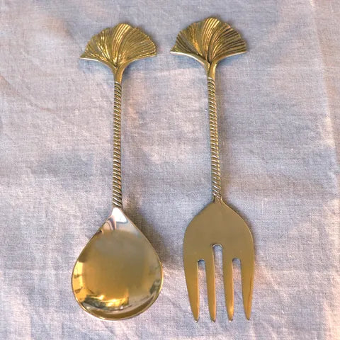 Gingko Leaf Salad Servers