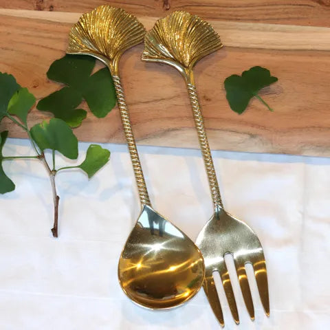 Gingko Leaf Salad Servers