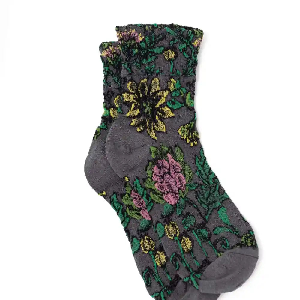 Fleur Socks – Charcoal