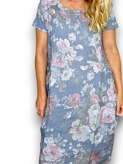 Helga May Scarlett Rose Jungle Dress | Petrol