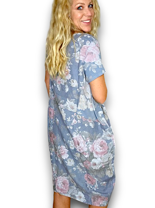 Helga May Scarlett Rose Jungle Dress | Petrol