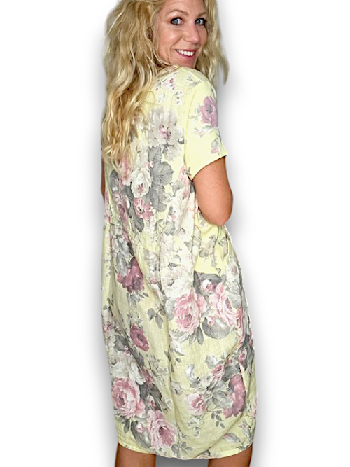 Helga May Scarlett Rose Jungle Dress | Lemon