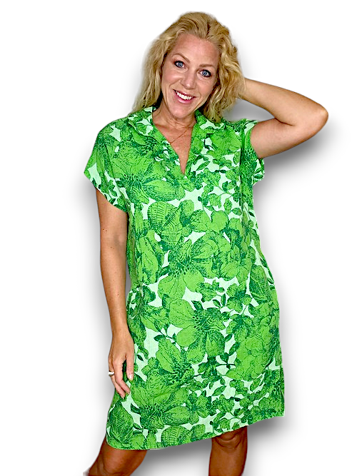Helga May Memore Lane Shirt Dress | Bright Green