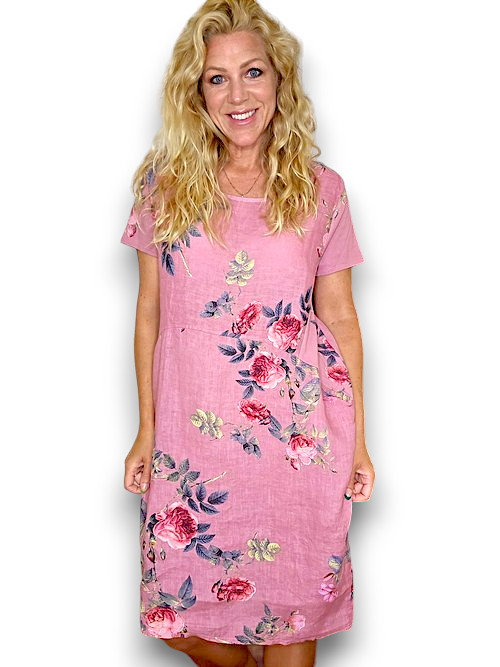 Helga May Thorn Rose Jungle Dress | Bubblegum Pink