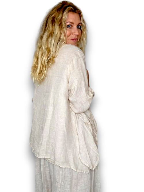 Helga May Beige Sequin Pocket Jacket