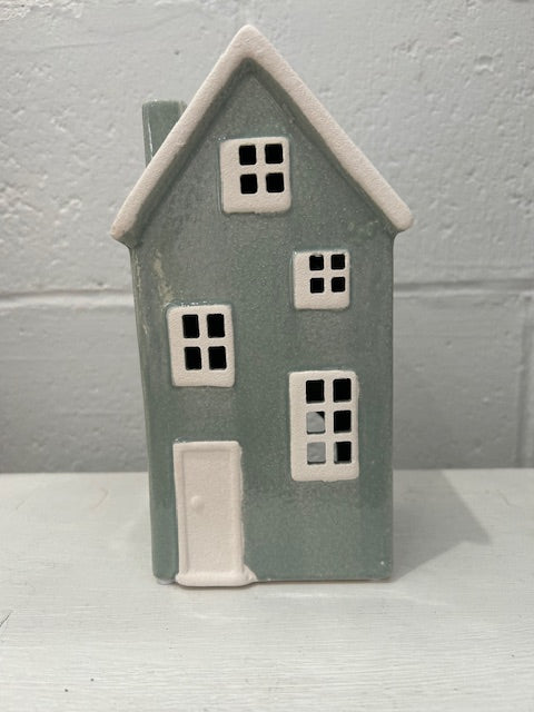 Porcelain Tealight House Village Seaglass House