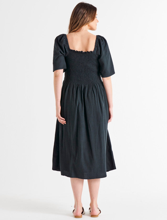 Ingrid Shoulder Dress | Coal