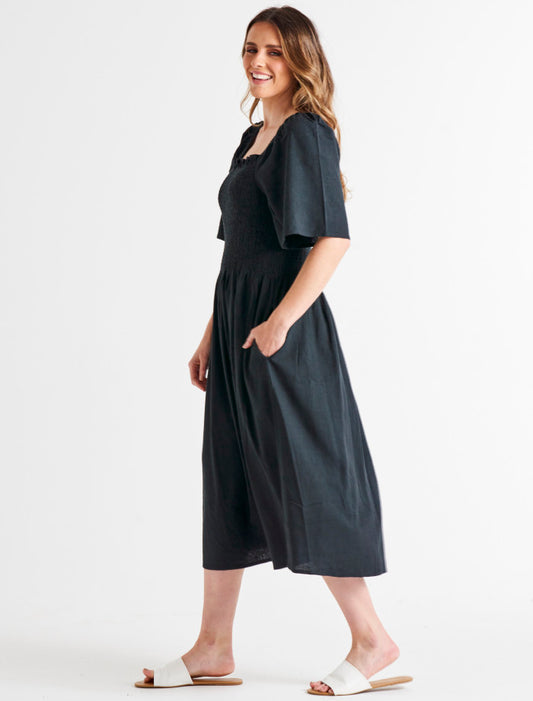 Ingrid Shoulder Dress | Coal