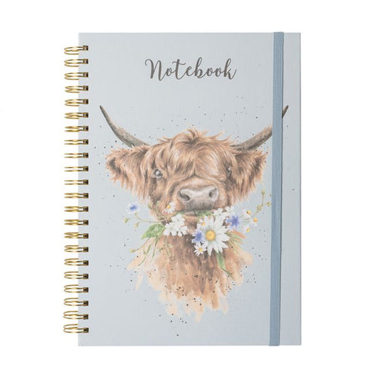 Wrendale  'Daisy Coo' highland cow A4 notebook
