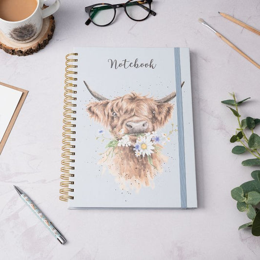 Wrendale  'Daisy Coo' highland cow A4 notebook