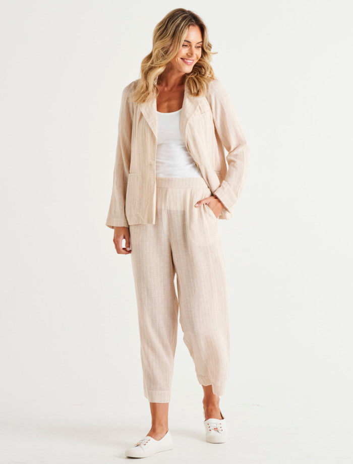 Betty Basics | Lisset Blazer Natural Stripe