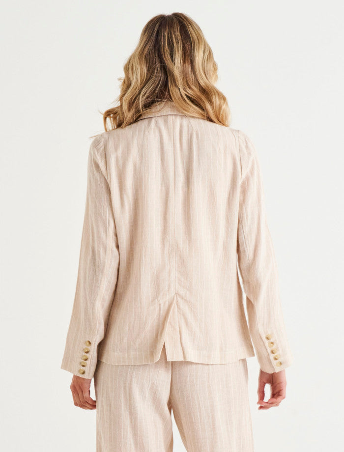 Betty Basics | Lisset Blazer Natural Stripe