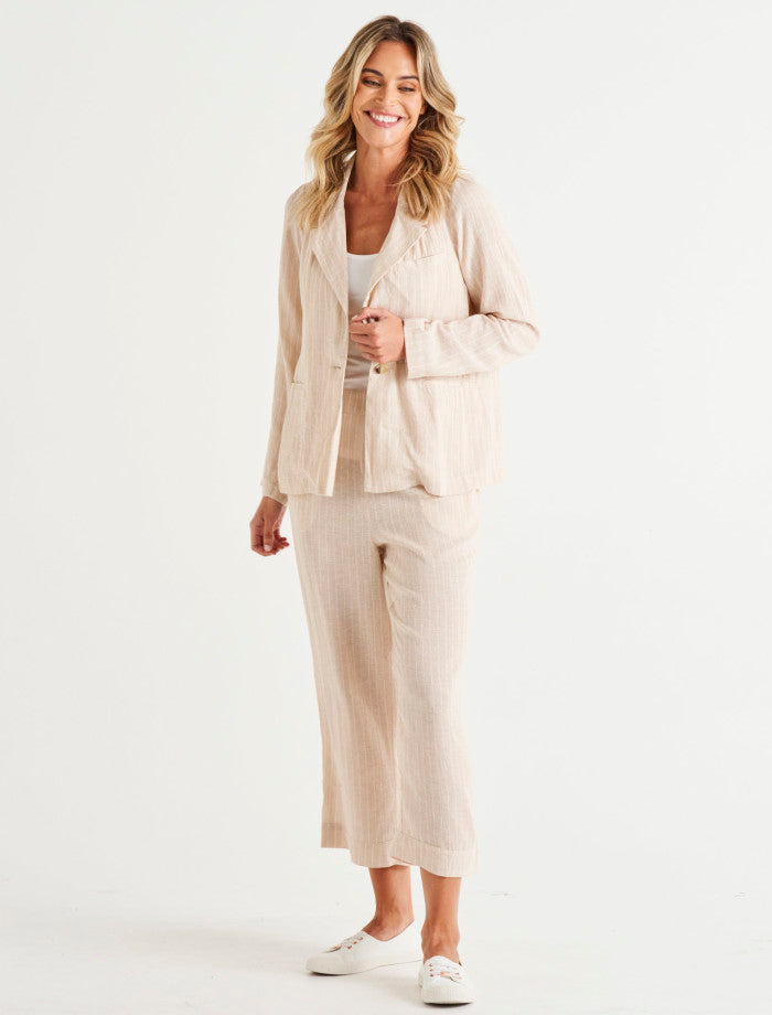 Betty Basics | Lisset Blazer Natural Stripe