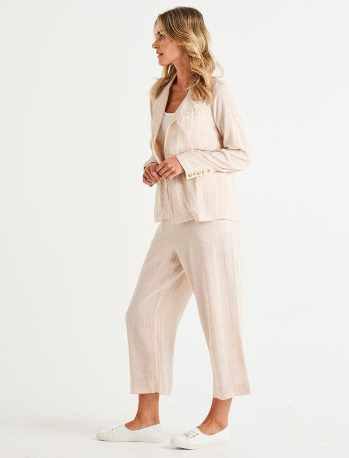 Betty Basics | Lisset Blazer Natural Stripe