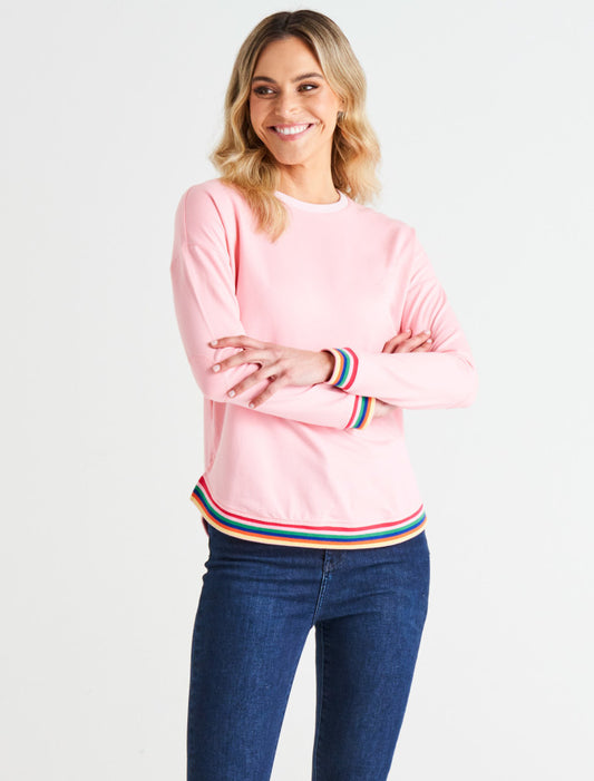 Lucy French Terry Sweat - Baby Pink