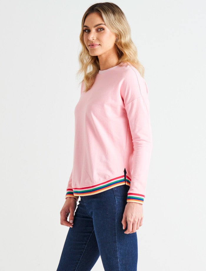 Lucy French Terry Sweat - Baby Pink
