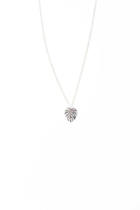 Monstera Silver Necklace