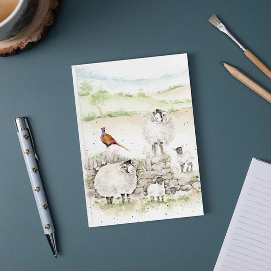 'Green Pastures' Sheep A6 Notebook