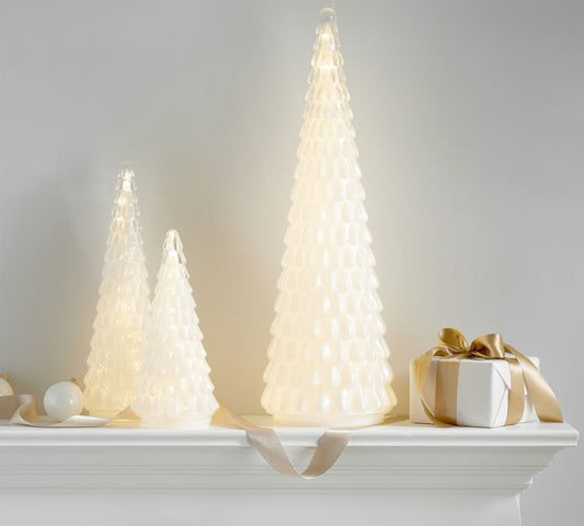 White Frost Drop Glass Tree